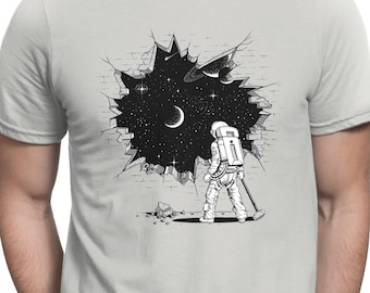 Ruimtedoorbraak | Surrealistisch astronautenuniversum | Uniseks T-shirt