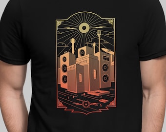 Classic Rock City T-Shirt Gitarre Musikinstrumente T-Shirt Rocker Schallplatte Herren Shirt