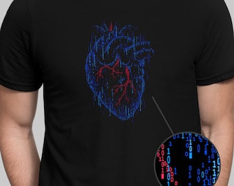 Binary Heart | Simulation AI Code | Unisex t-shirt