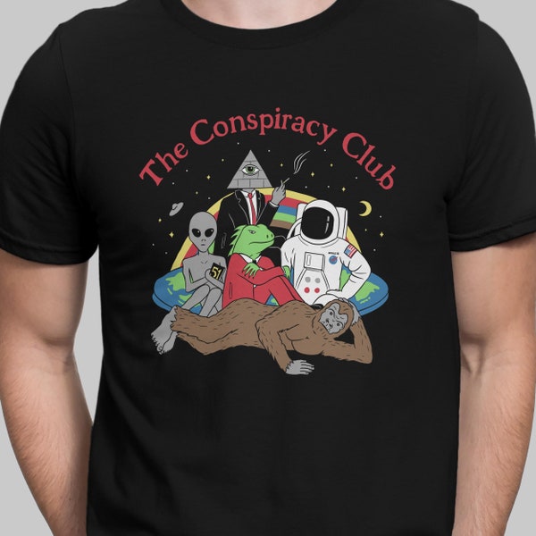 Conspiracy Theories shirt, flat earth, fake moon landing, sasquatch UFO shirt, aliens roswell, Illuminati, funny conspiracies, apollo 11