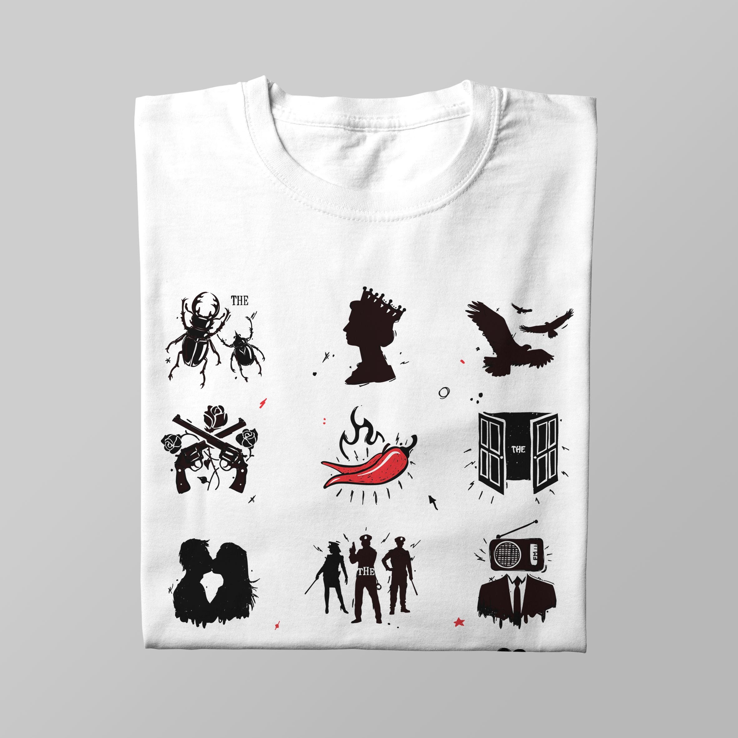 T-shirt 100% Coton American Rock Band - Motif Imprimé - Lavage Machine - Cadeau Musique