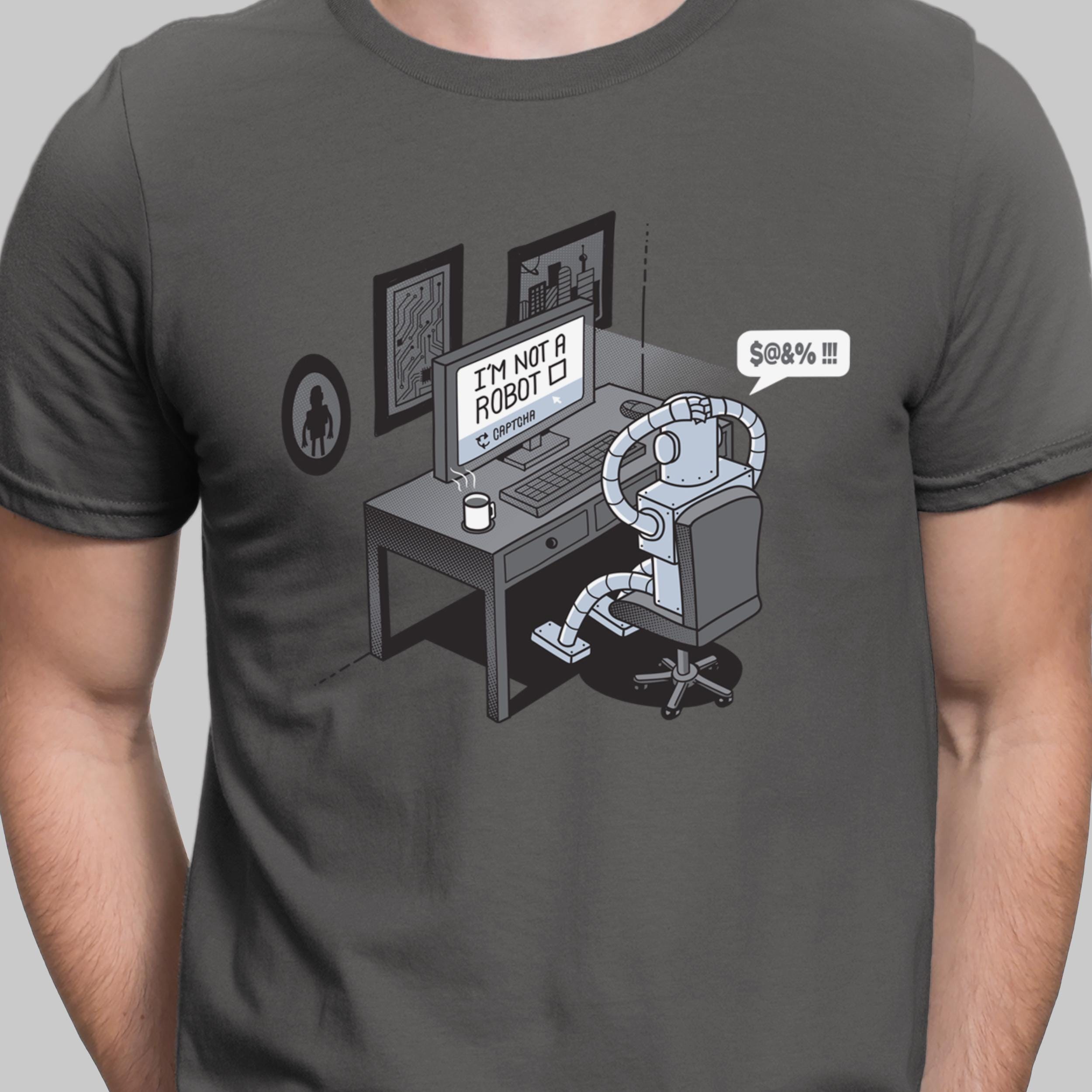 I'm Not a Robot Captcha T Shirt Funny Computer Pun Unisex T-shirt