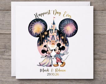 Personalised Magical Disney Wedding Card