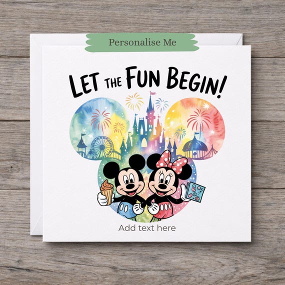 Personalised “You’re Going to Disney!” Announcement Card – 6x6 Premium Hammered 300gsm