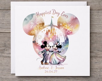 Personalised Magical Disney Wedding Card
