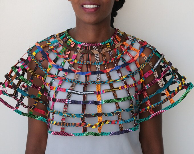 Statement Necklace African Jewelry Ankara NeckPiece African Neck collar African Print necklace African Fashion