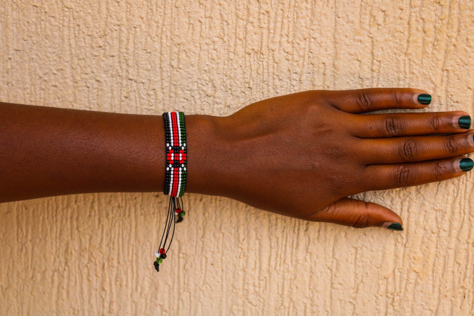 Kenyan flag bracelet Wrist bracelet Cuff bracelet Boho Etsy