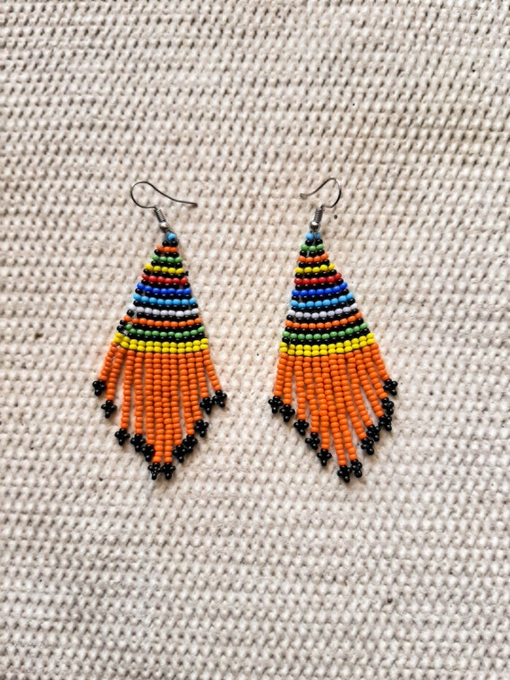 SALE African Beaded dangle earrings African earrings Zulu | Etsy