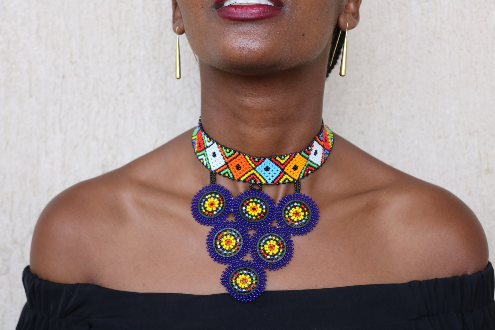 SALE African Choker necklace Zulu necklace Beaded necklace Etsy