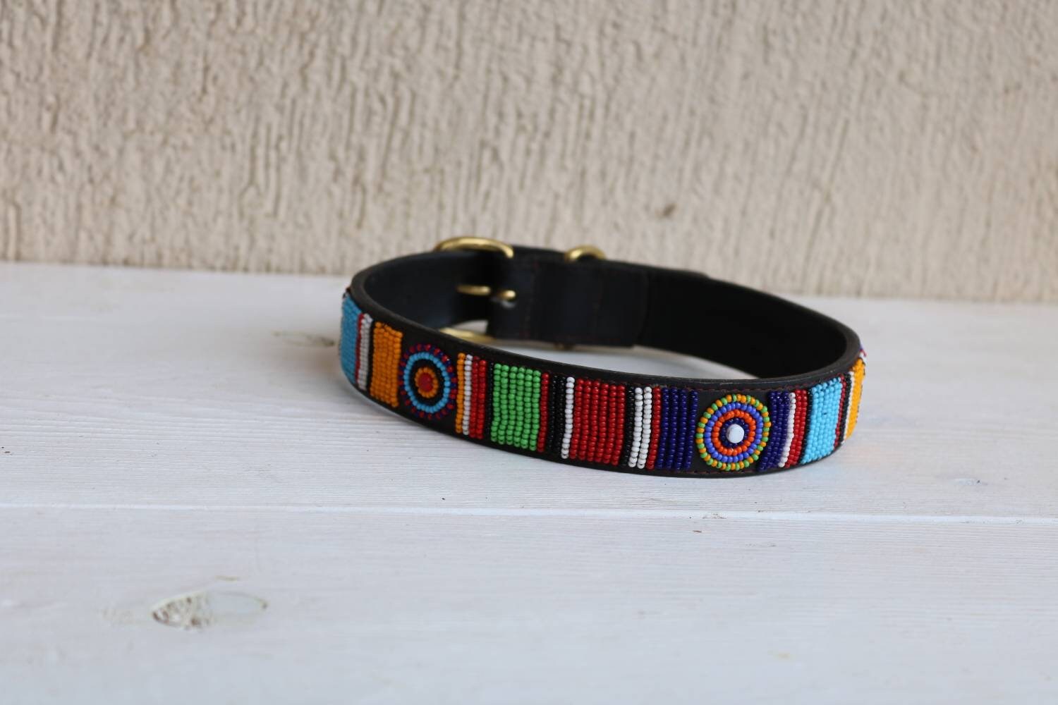 SALE Maasai beaded dog collar African dog collar Handmade Etsy
