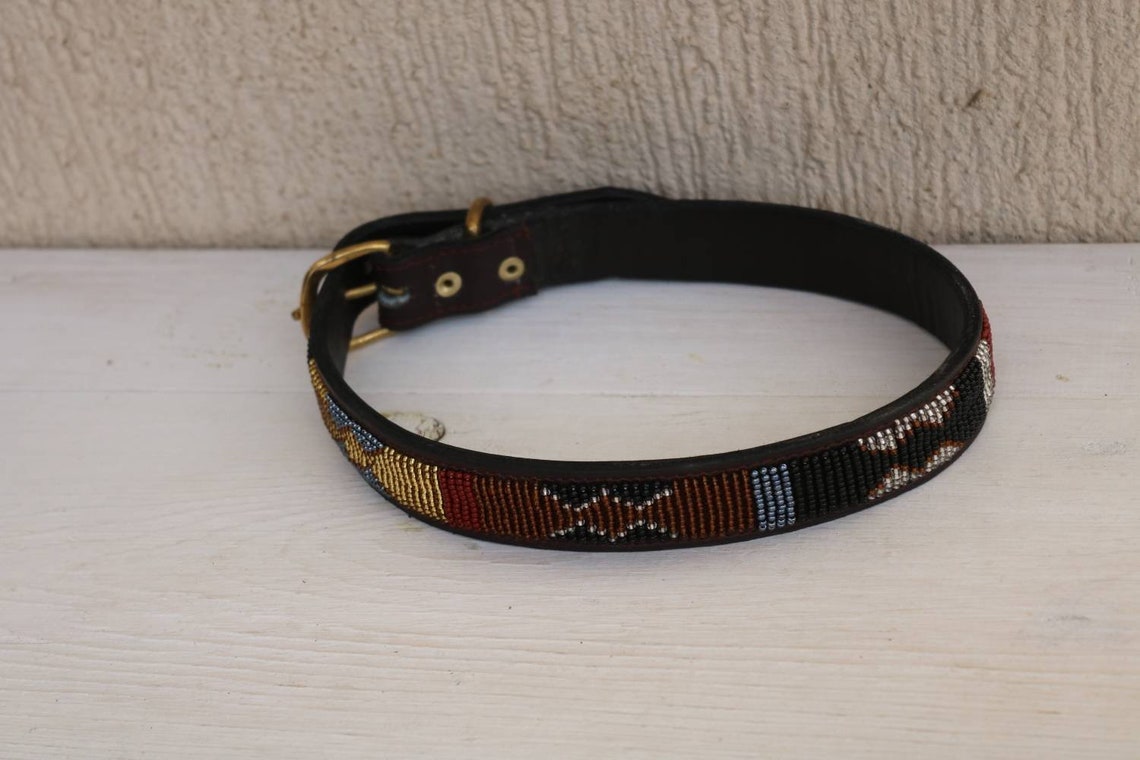 SALE Maasai beaded dog collar African dog collar Handmade Etsy