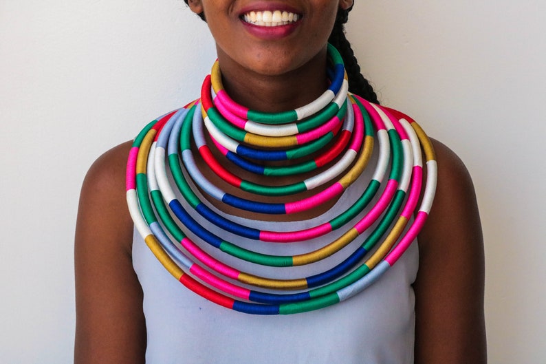 Tribal necklace Moms gift Christmas gift for her Rope necklace Elegant necklace Set of SALE African choker necklace,Statement necklace