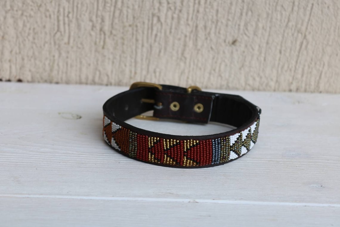 Maasai beaded dog collar African dog collar Handmade collar Etsy