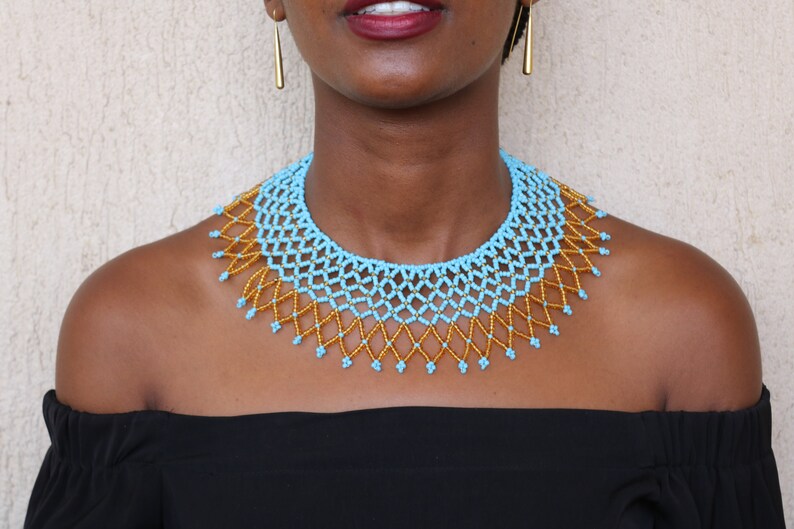 African Wedding Necklace Beaded Shawl Necklace Zulu Etsy