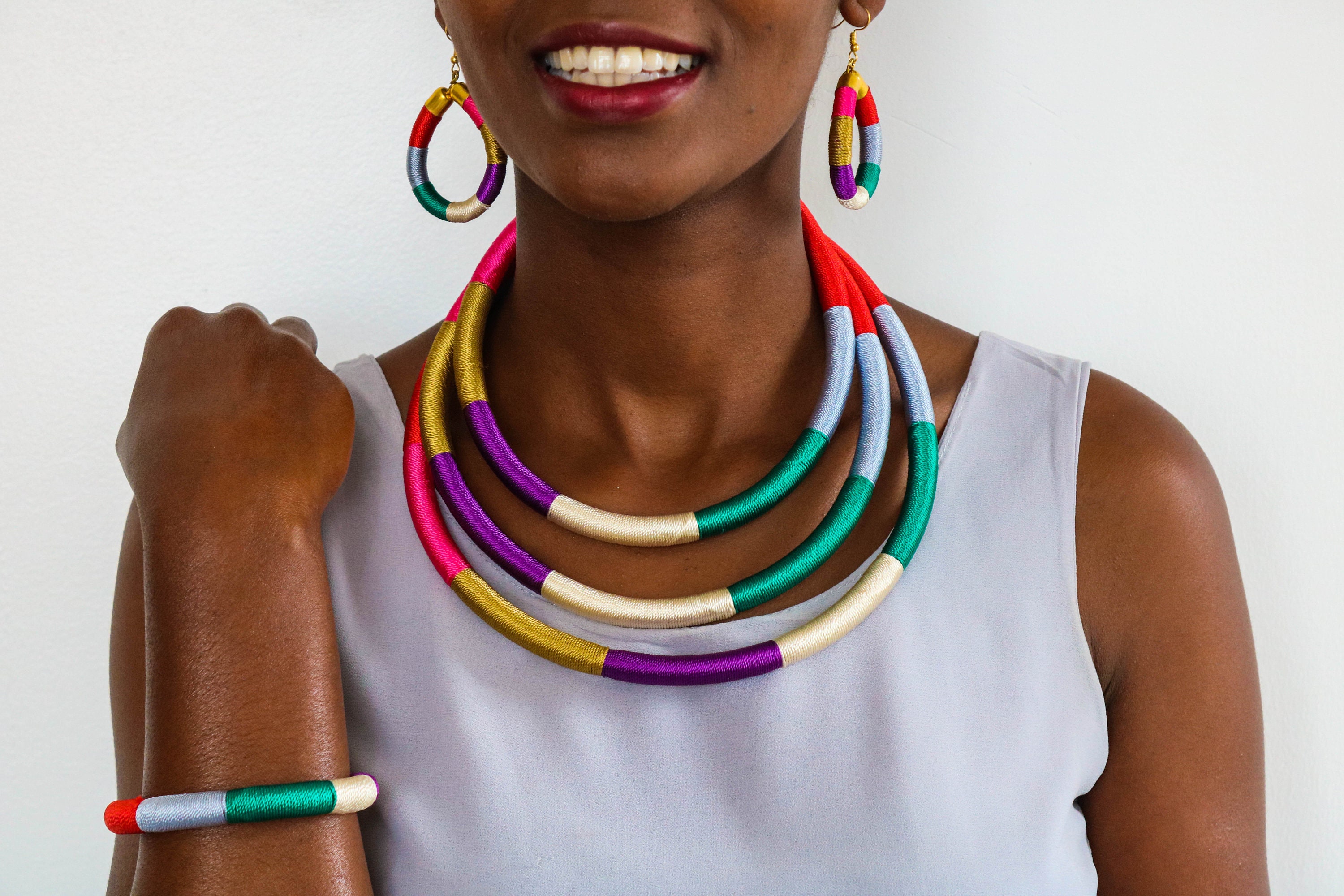 African choker necklace Statement necklace Tribal necklace Etsy