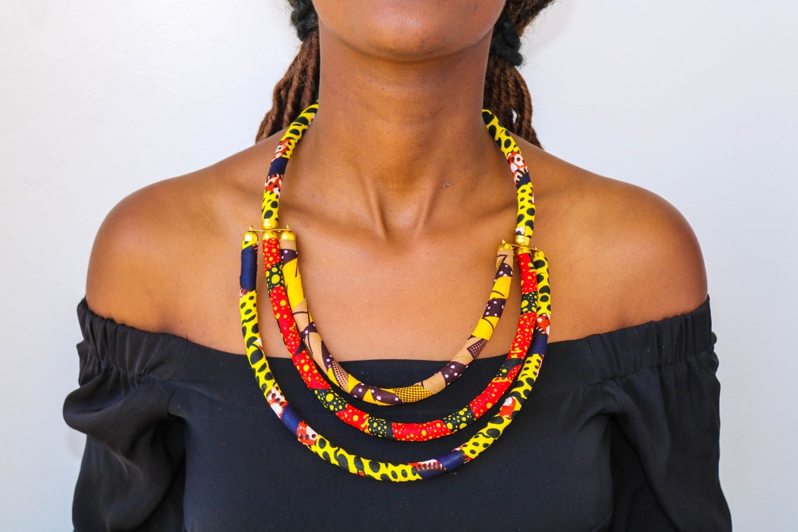 SALE African Jewelry Ankara Neckpiece African Neck collar Etsy