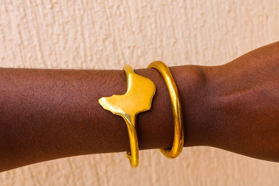 SALE Brass bracelets African map bracelets Unisex | Etsy