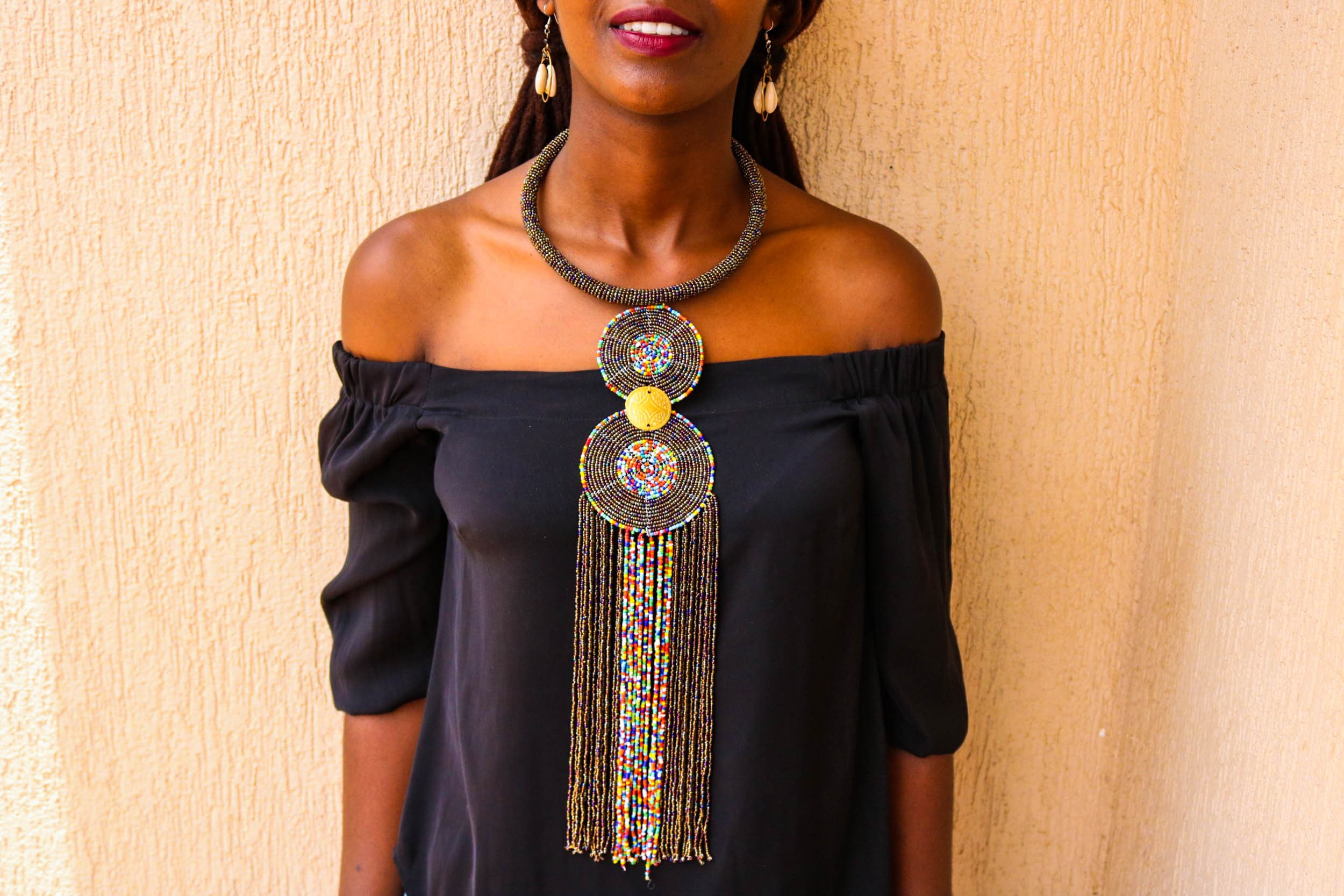 SALE African pendant necklace Beaded necklace African Etsy