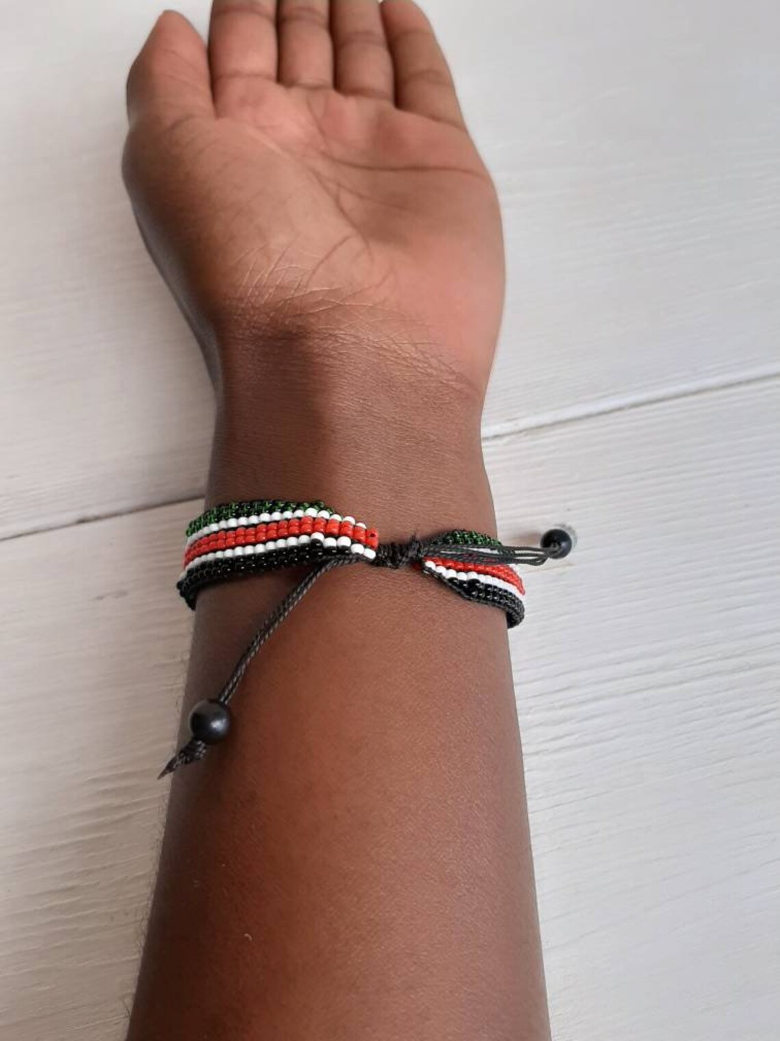 Kenyan flag bracelet Wrist bracelet Cuff bracelet Boho Etsy