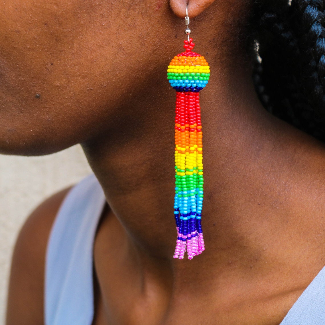 SALE Beaded dangle earrings African earrings Zulu earrings Etsy