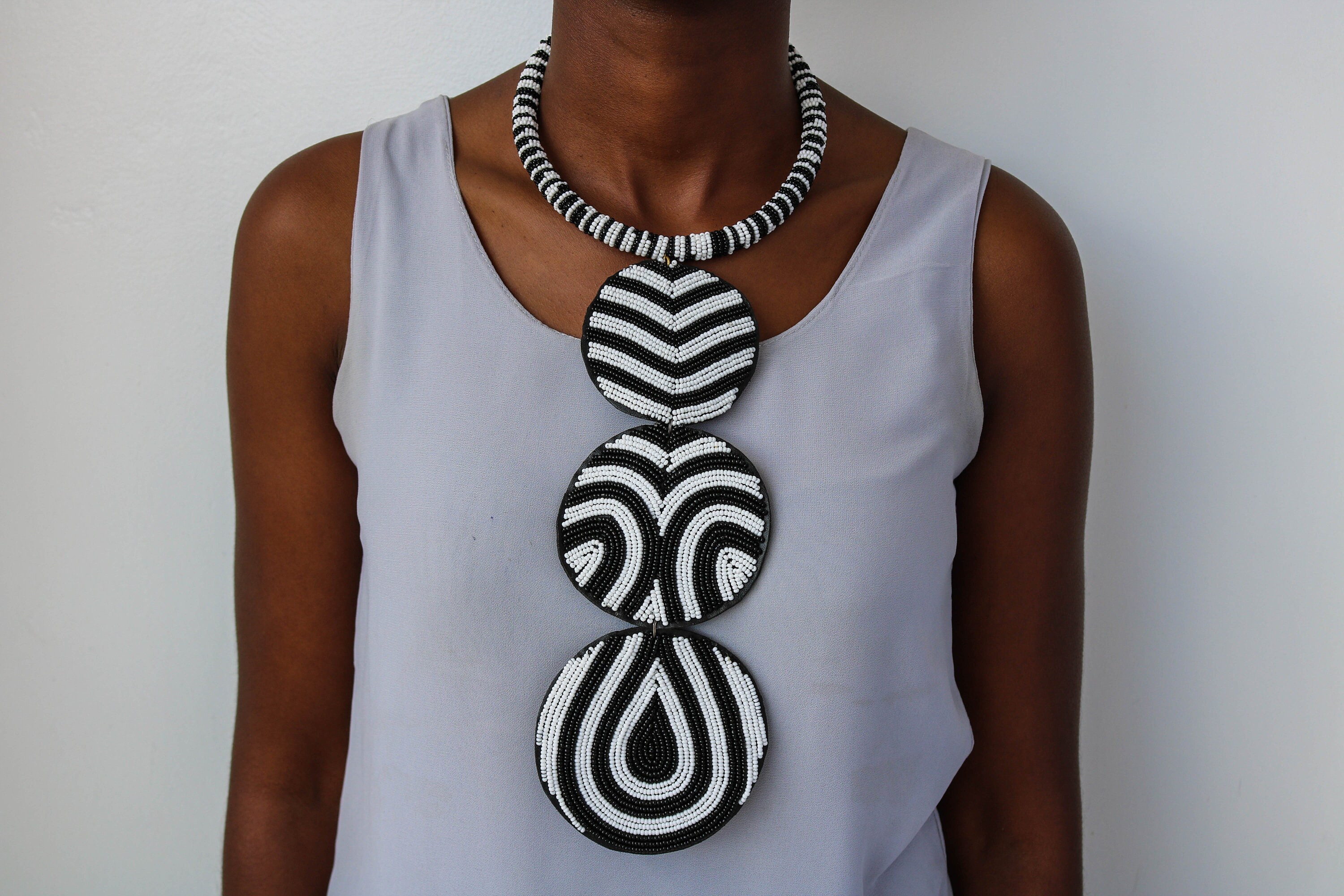 SALE African Beaded necklace Pendant necklace African Etsy