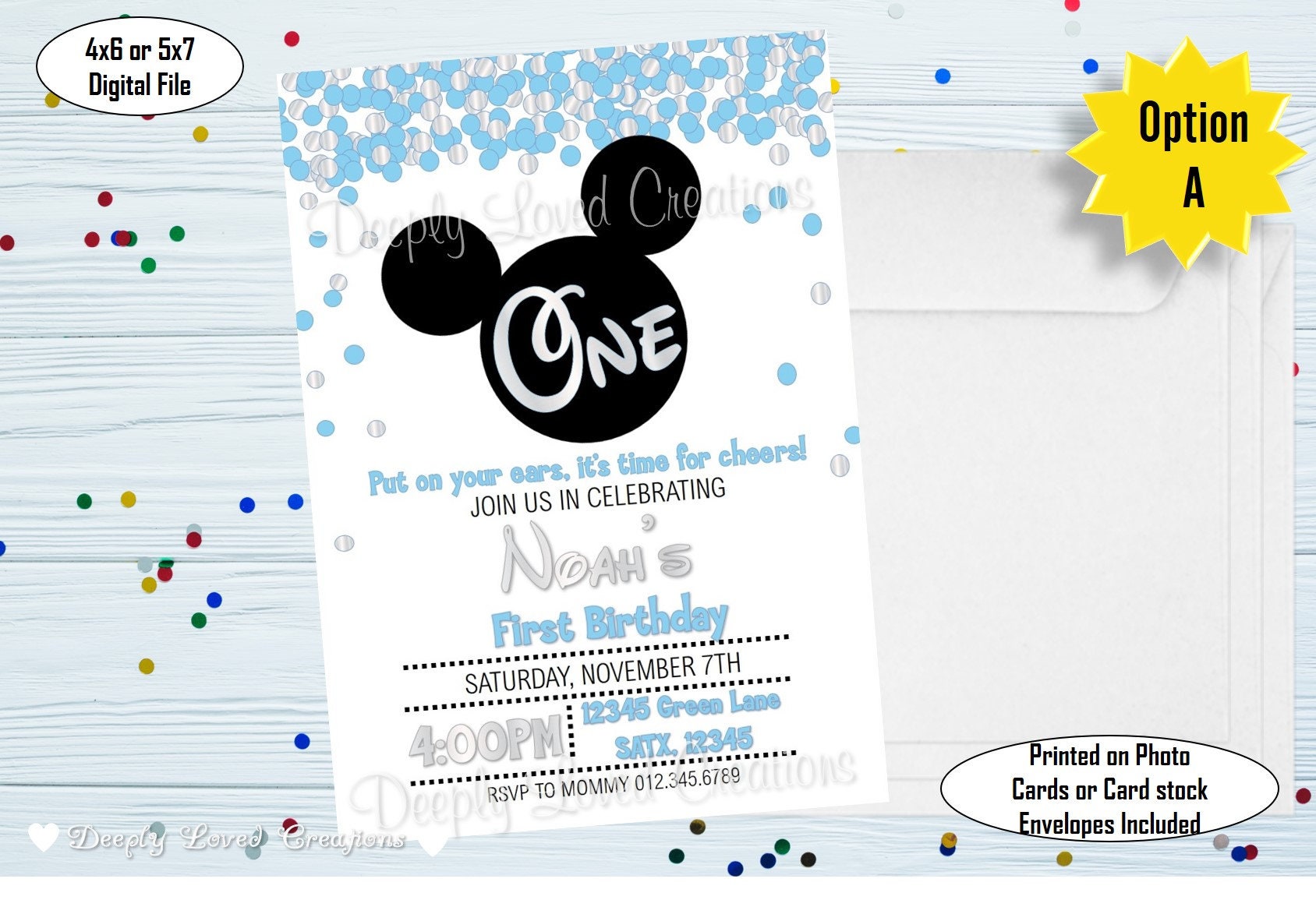 Mickey Mouse 1st Birthday Party Invitations Printable