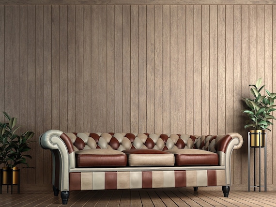 Patches Leather Sofa