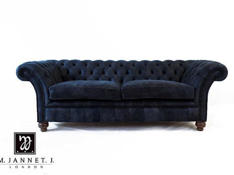 BRITISH HANDMADE CHESTERFIELD Sofa Real Vintage Timeless Leather Sofa