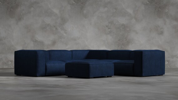 QUALITY MODULAR SOFA Velvet British Handmade Sofa Interior Designer Brand Modern Sofa Armada Royal Blue High Arm Set