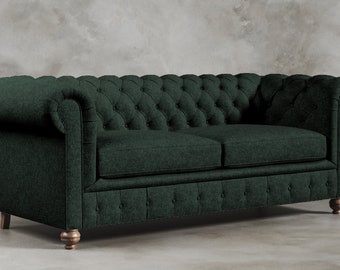 Forest green chesterfield sofa deals
