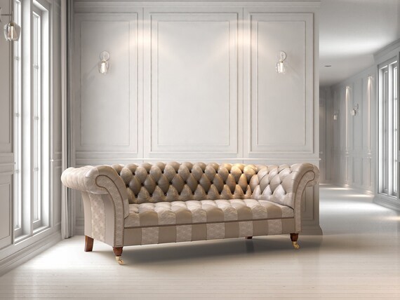 Leather Sofa in Patches, High End Furnishings