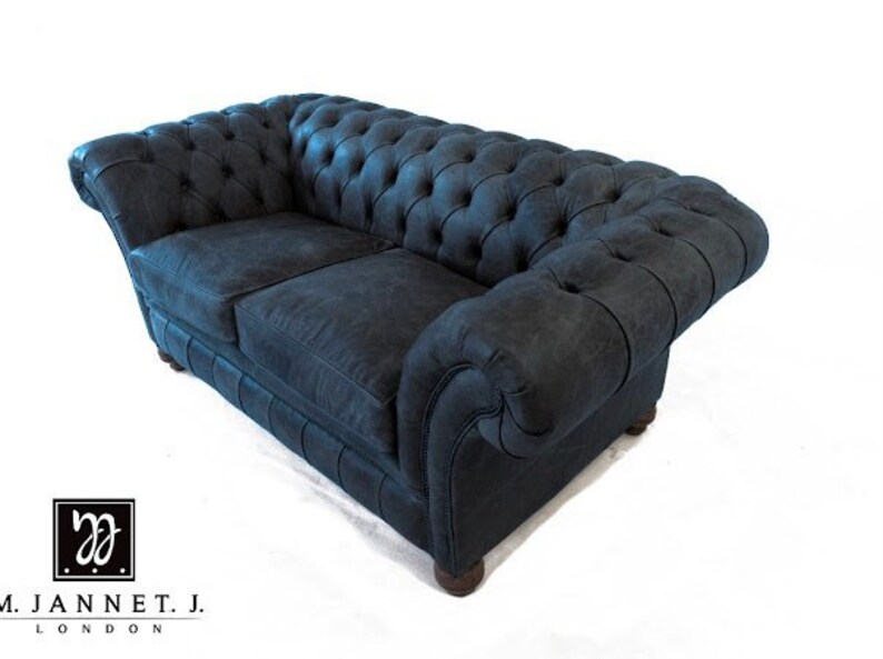 BRITISH HANDMADE CHESTERFIELD Sofa Real Vintage Timeless Leather Sofa