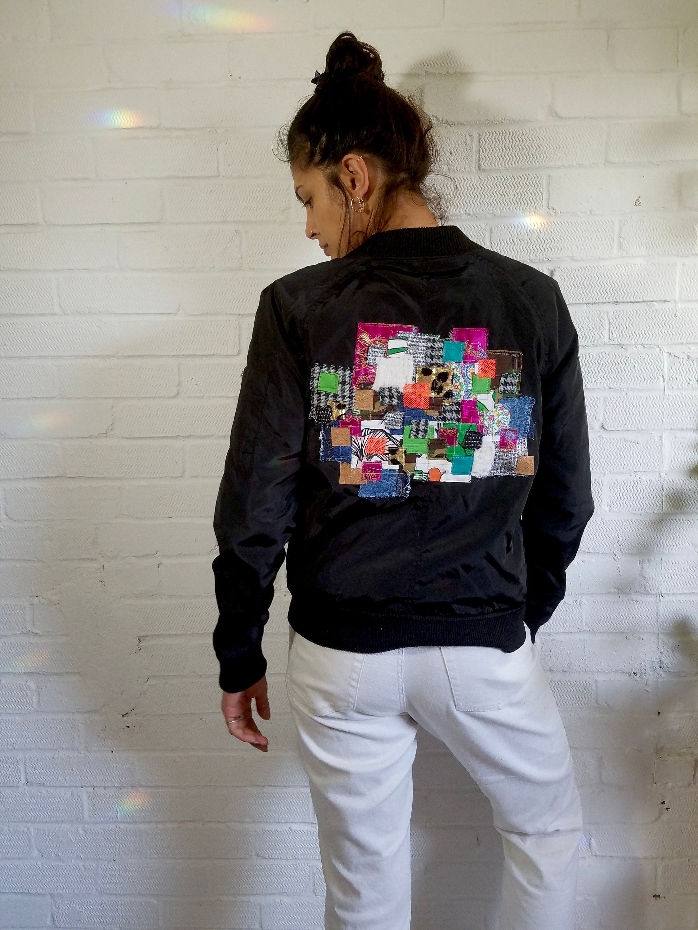 patchwork bomber jacket