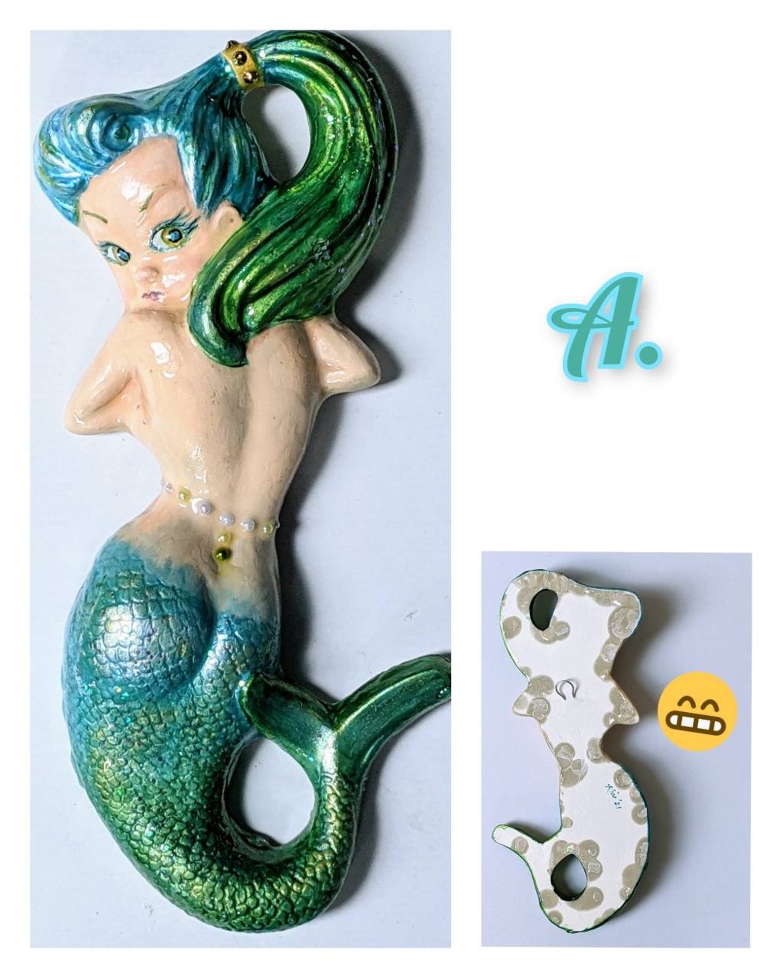 Mermaids.Hand painted ceramic wall hangings.Three to choose Etsy