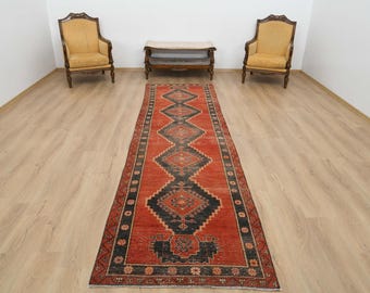 3x12 Runner Rug, Wool Runner Rug, 3x12 Vintage Rugs, Handmade Runner Rug, 3x12 Turkish Rug, Neutral Runner Rug, 3x12 Oushak Rugs, Rug,B-2839