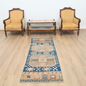Kitchen Rug, Turkish Runner Rug, Runner Rug, Hallway Rug, Wool Runner Rug, Oushak Runner Rug, Vintage Runner Rug, Entry Rug, Rugs, B-3687