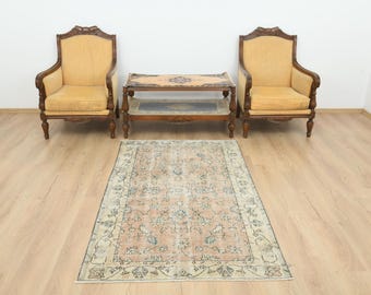 Oushak Rug, Vintage Rug, 4x6 Rug, Oriental Rug, Turkish Rug, 4x6 Oushak Rug, Anatolian Rug, Antique Rug, 4x6 Turkish Rug, Soft Rug, S-2733