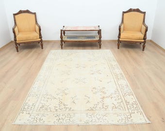 Turkish Rug, Handmade Rug, Boho Rug, Soft Rug, Oushak Rug, Vintage Rug, Living Room Rug, For Bedroom Rug, Turkey Rug,Turkish Area Rug,S-1008