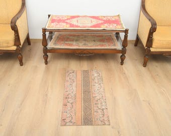 Oushak Small Rug, Anatolian Small Rug, Decorative Rug, Mini Rug, Small Rug, Turkish Small Rug, Vintage Door Mat Rug, Bath Turkish Rug,Lk-414