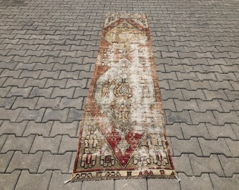 2x9ft, Hallway Runner Rug,Runner Rug,Vintage Runner Rug, Oushak Runner Rug,Turkish Runner Rug,Antique Runner Rug,Kitchen Runner Rug,B-526