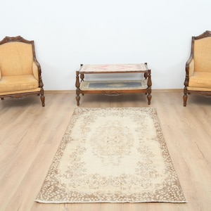 4x7 Handmade Rug,Dorm Rug,4x7 Rug,4x7 Oushak Rug,4x7 Turkish Rug,Anatolian Rug,Living Room Rug,Oushak Vintage Rug,Turkish Rug,S-1039