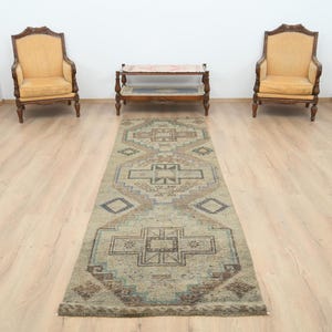 3x11 Runner Rug,3x11 Turkish Rug,Kitchen Rug,3x11 Oushak Rug,Vintage Runner Rug,3x11 Entry Rug,3x11 Hallway Rug,3x11 Handmade Rug,B-2350