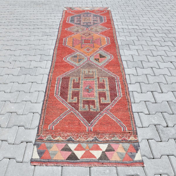 Wool Runner Rug,Soft Runner Rug,Turkish Runner 3x11,3x11 Runner,Oushak Runner Rug,Hallway Runner Rug,3x11 Rug,Runner Rug,Antique Rug,M-297