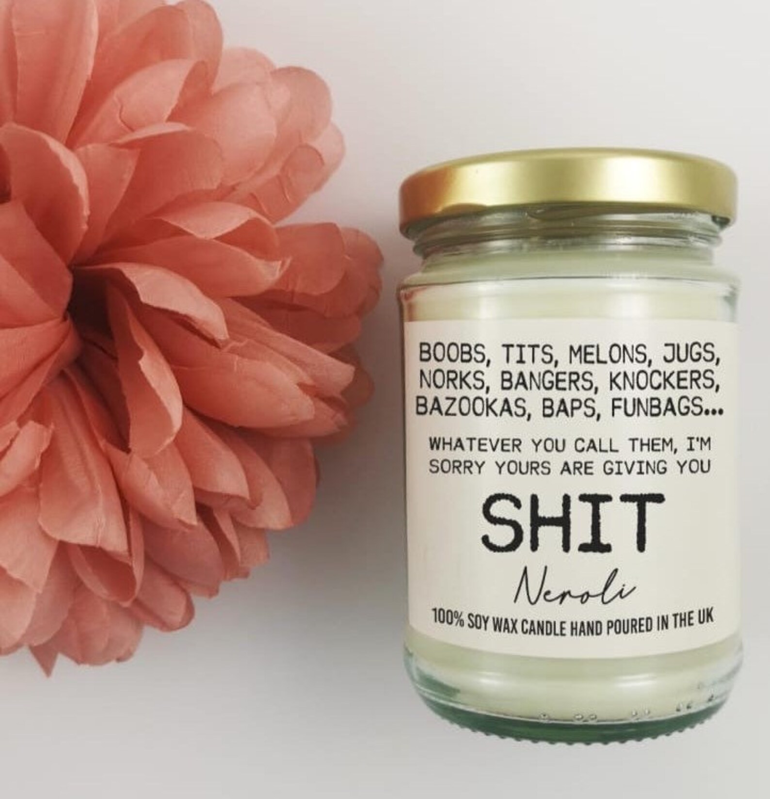 Hand Poured Soy Wax Candle With Funny Breast Cancer Support Etsy