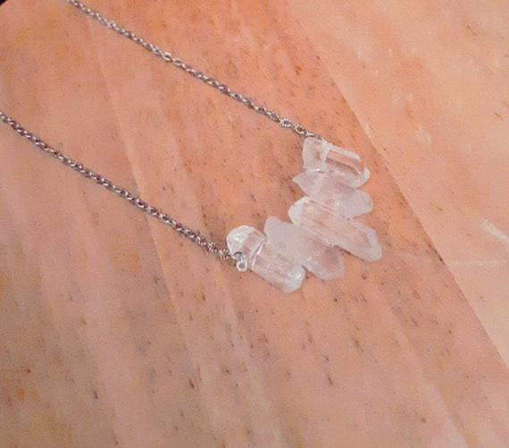 Gorgeous Handmade Quartz Points Raw Crystal Healing and Silver Chain  Necklace - Etsy