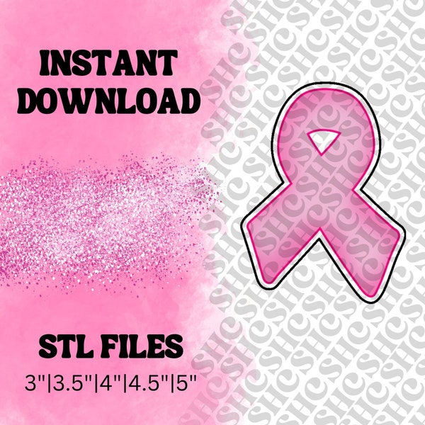 Awareness Ribbon Cookie Cutter STL FILE | Breast Cancer Ribbon | Cancer RIbbon stl