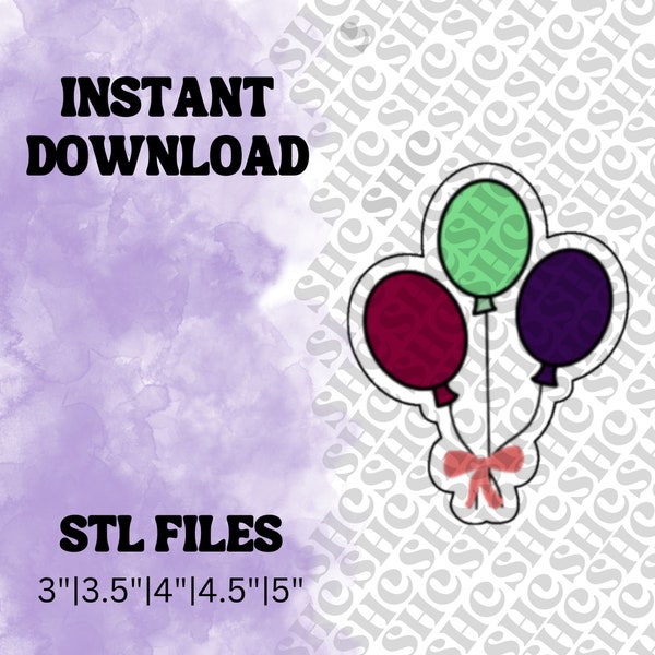 Balloons Cookie Cutter STL| Stl FILE | Birthday Balloons Stl | Digital Download | Birthday Bundle STL File | Happy birthday Balloon stl |