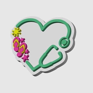 3D-badgetopper STL, zomerstethoscoop-badgetopper STL – 3D-afdrukbestand voor verpleegkundigen, leuk medisch badgeaccessoire