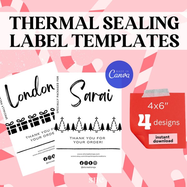 Thermal Sealing Label Template, Small Business Thermal Label, Sticker Bundle, Small Business Sticker, Thermal Printer Sticker