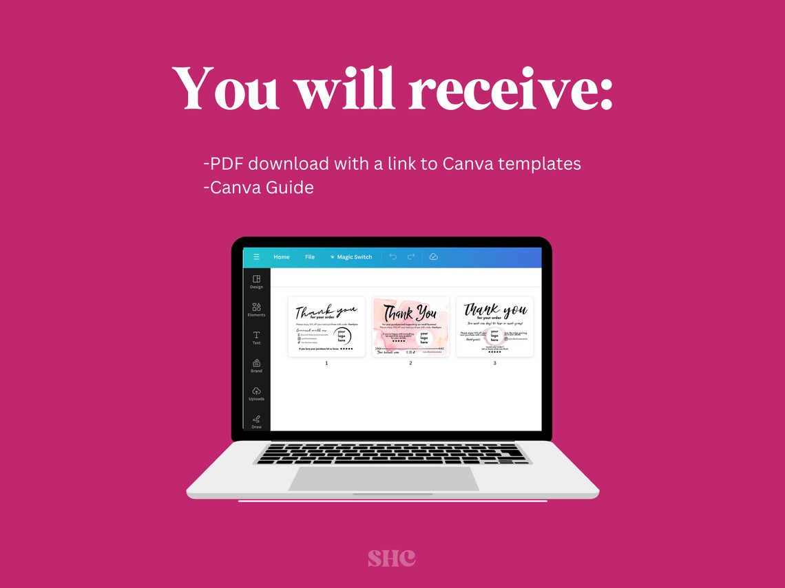 Printable Thank You Card Template Editable Thank You Canva - Etsy